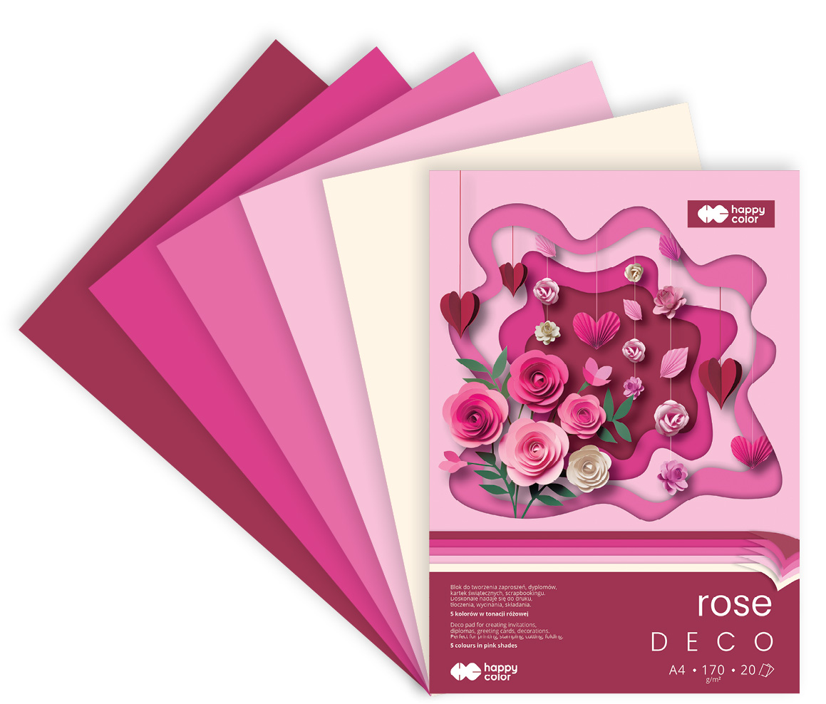 Värviline paber Deco A4, 170g/20lk - Punased toonid värviline paber punane