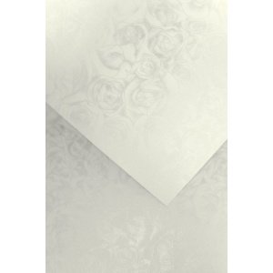Metallik disainpaber Roses White A4, 250g/20lk
