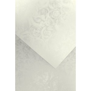 Metallik disainpaber Roses White A4, 250g/20lk