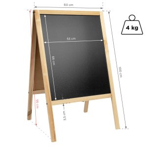 Kahepoolne puidust A-tahvel, 60x100cm - naturaalne - Image 5