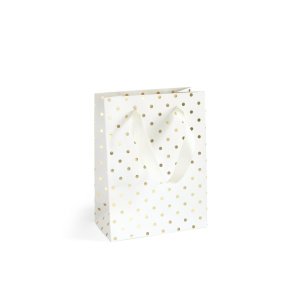 Kinkekott White Gold Dots S - 20x8x215m