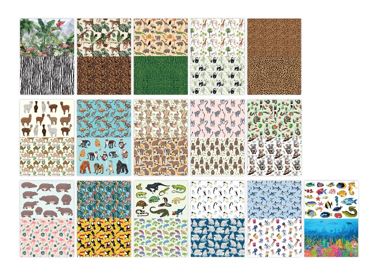 Disainpaberi segupakk LOOMAD "WILD" A4, 80g/16lk Disainpaber loomad a4