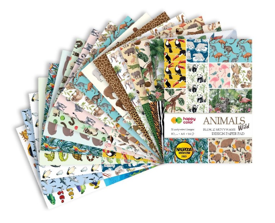 Disainpaberi segupakk LOOMAD "WILD" A4, 80g/16lk Disainpaber loomad a4