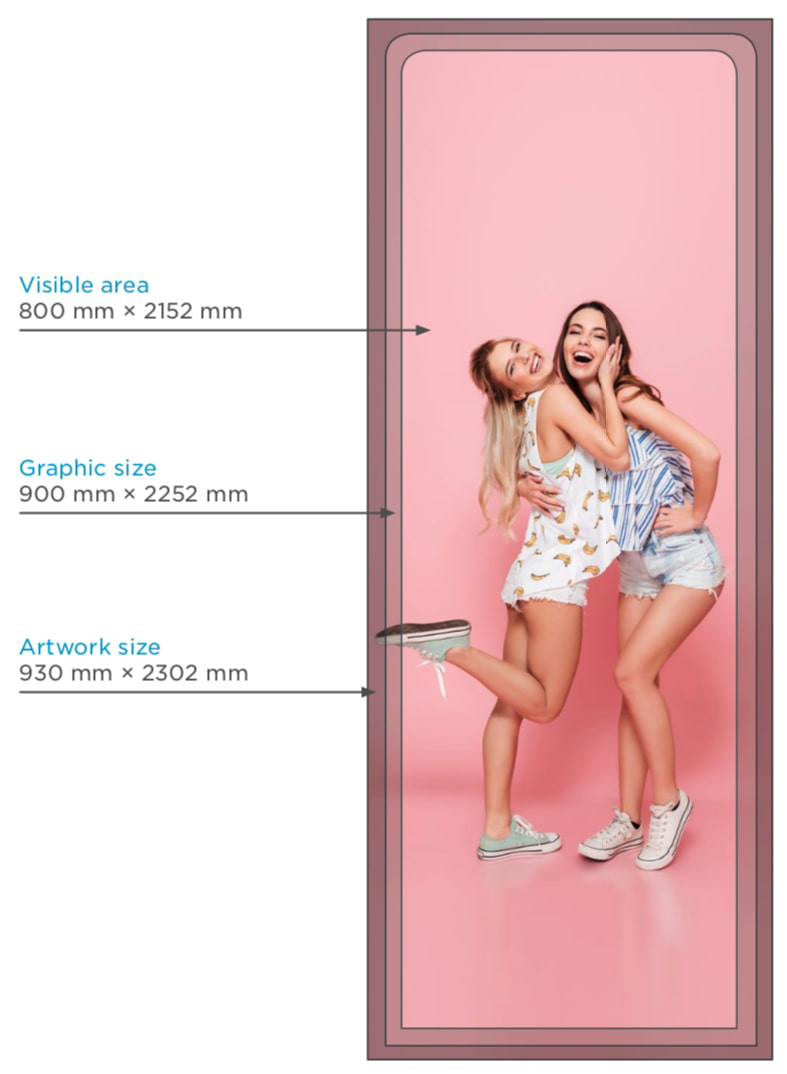 Tekstiilkattega reklaamstend TUBE WALL EXPO - 90x230cm reklaamstend trükiga