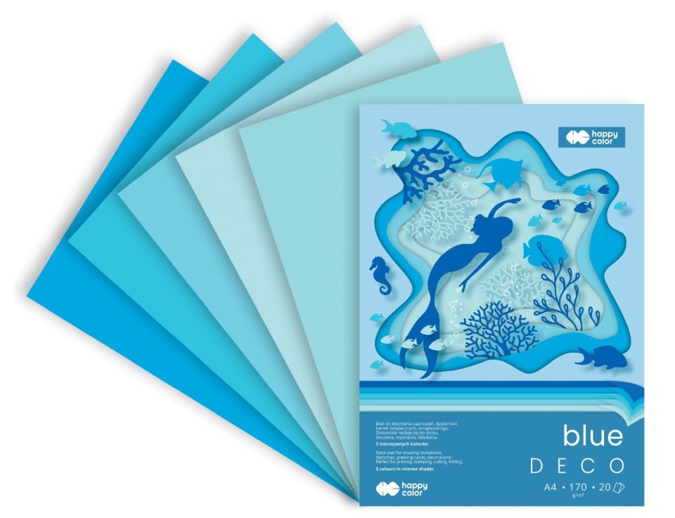 Värviline paber Deco BLUE A4, 170g/20lk värviline paber sinine