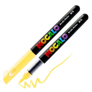 Mocalo akrüülmarker pintsliga kollane
