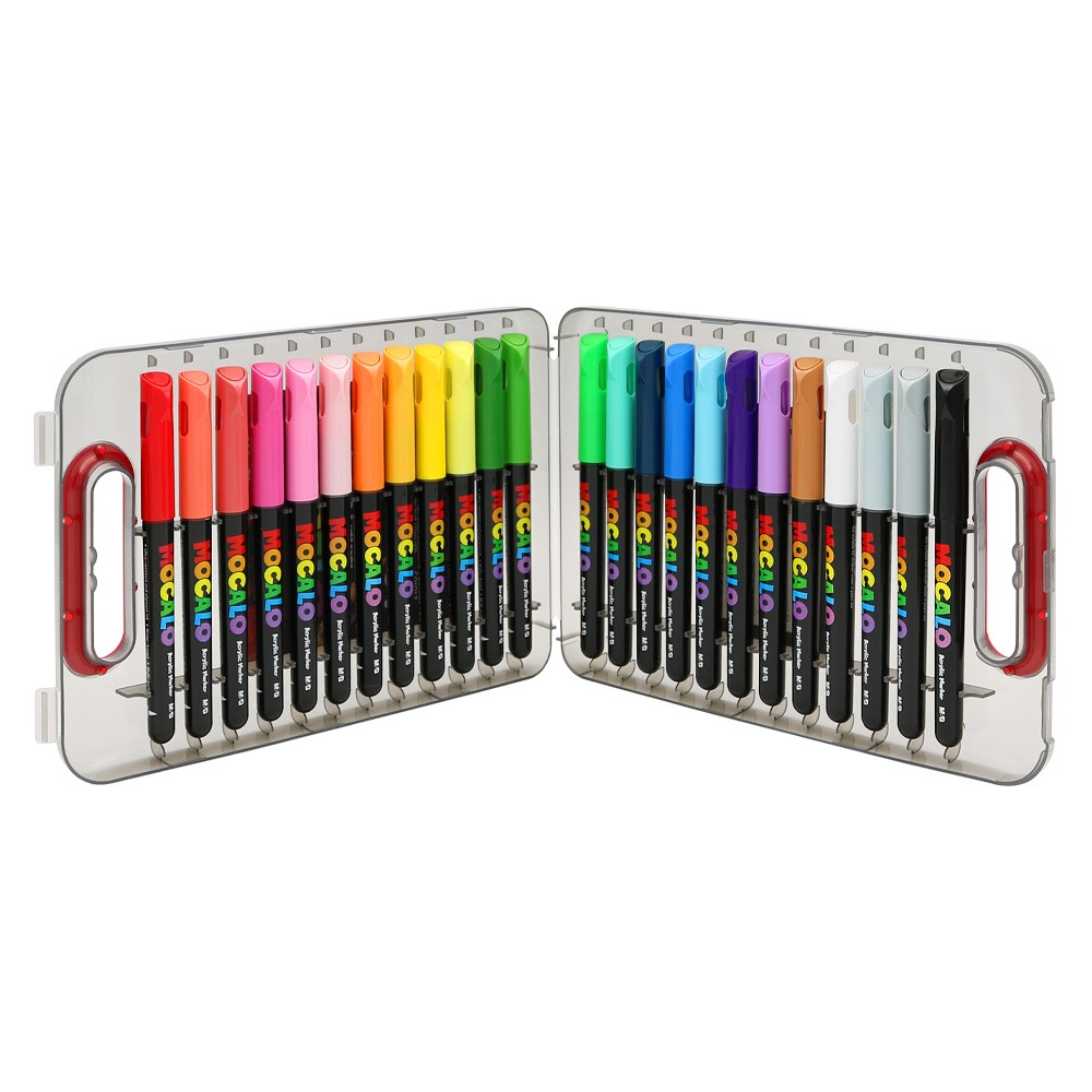 M&G Mocalo akrüülmarkerid pintselotsaga, komplekt 24tk mocalo akrüülmarkerid pintsliga, komplekt 24tk